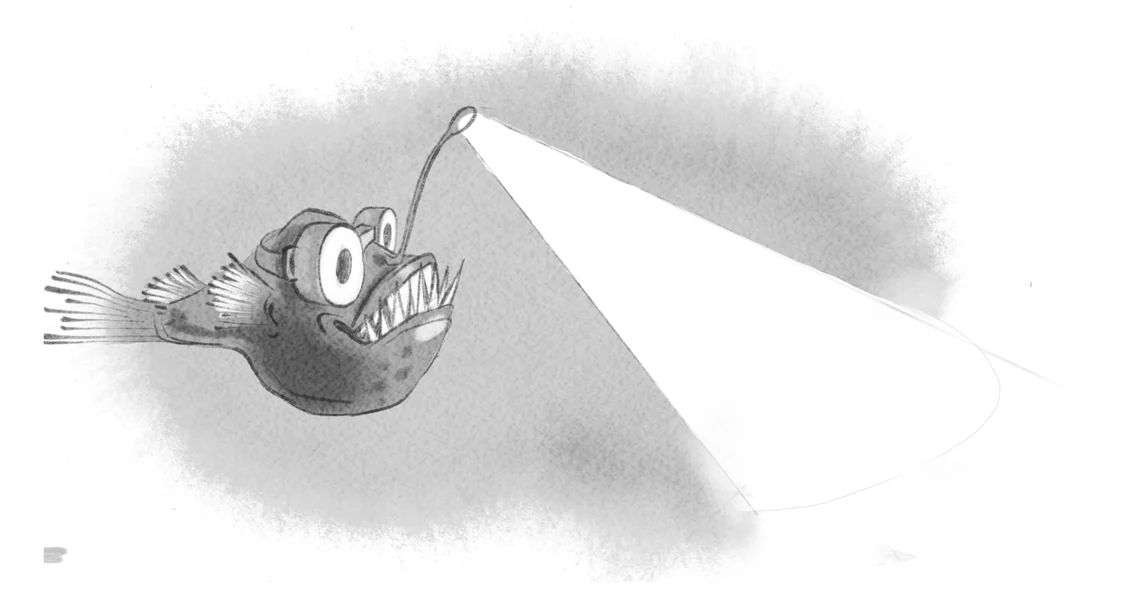An anglerfish with a glowing lure